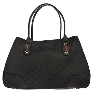 Gucci Black Canvas GG Tote Handbag